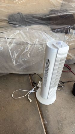 White Tower Fan with Rotary Knob