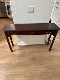 Dark Brown Console Table with Drawers