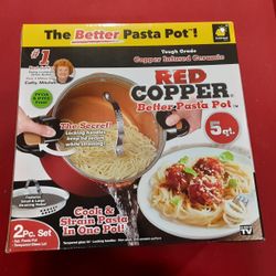 Red Copper Pasta Pot