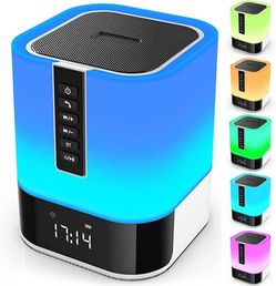 Hetyre

Night Light Bluetooth Speaker, 5 in 1 Touch Control Bedside Lamp Dimmable Multi-Color Changing, Bedroom Alarm Clock, Best Birthday Gift Ideas 