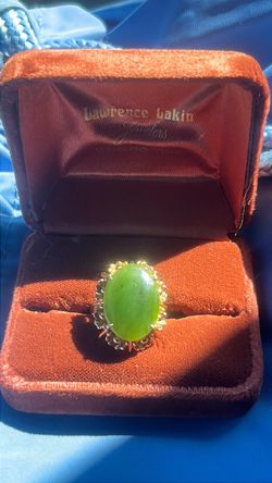 Vintage Nephrite Jade Stone Ring Size 6