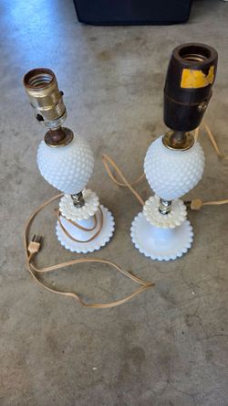 Milk glass lamps