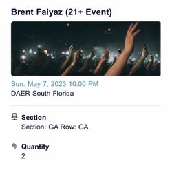 Brent Faiyaz- Daer Nightclub 2 Tickets 