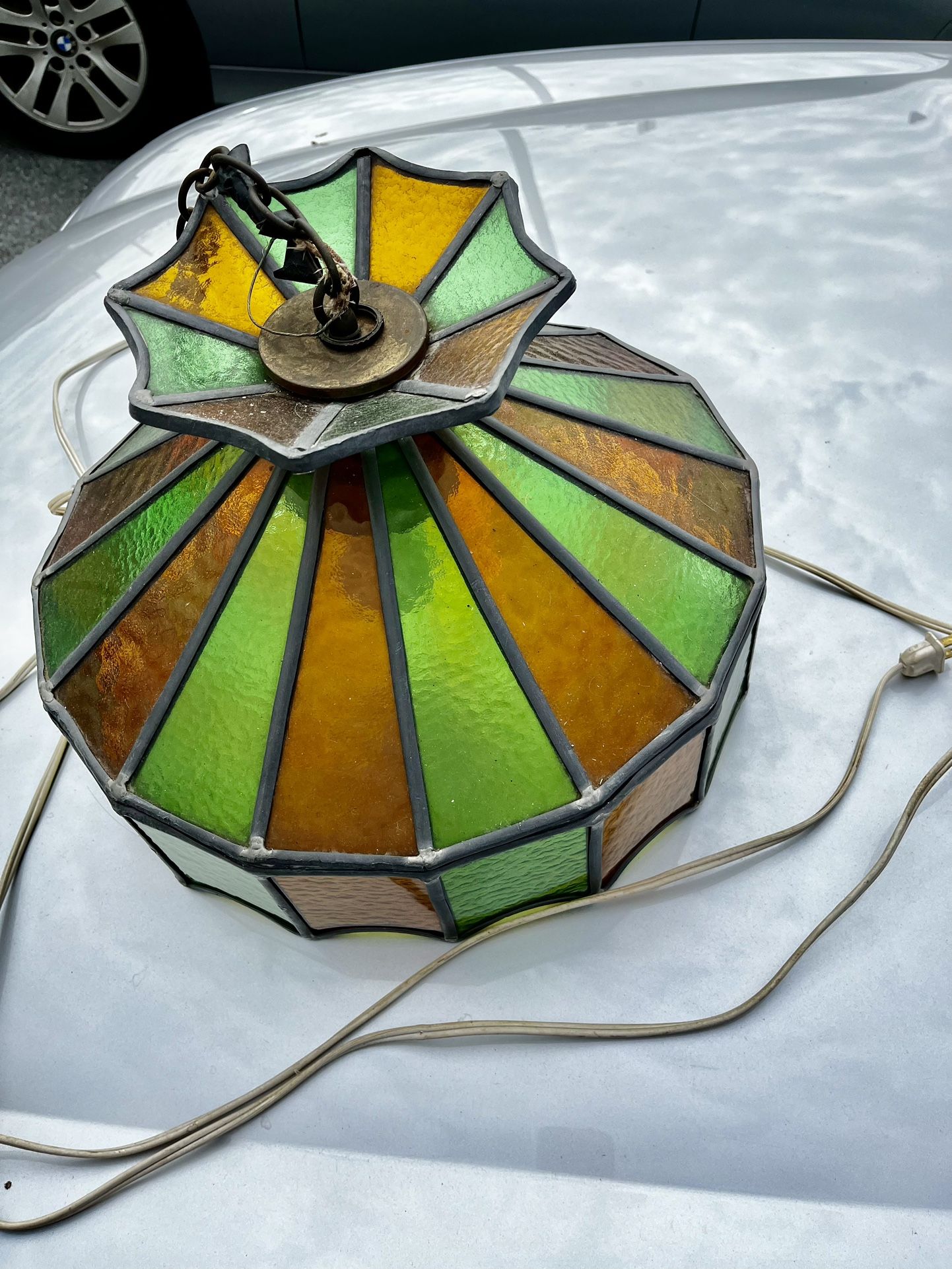 Stained glass hanging light