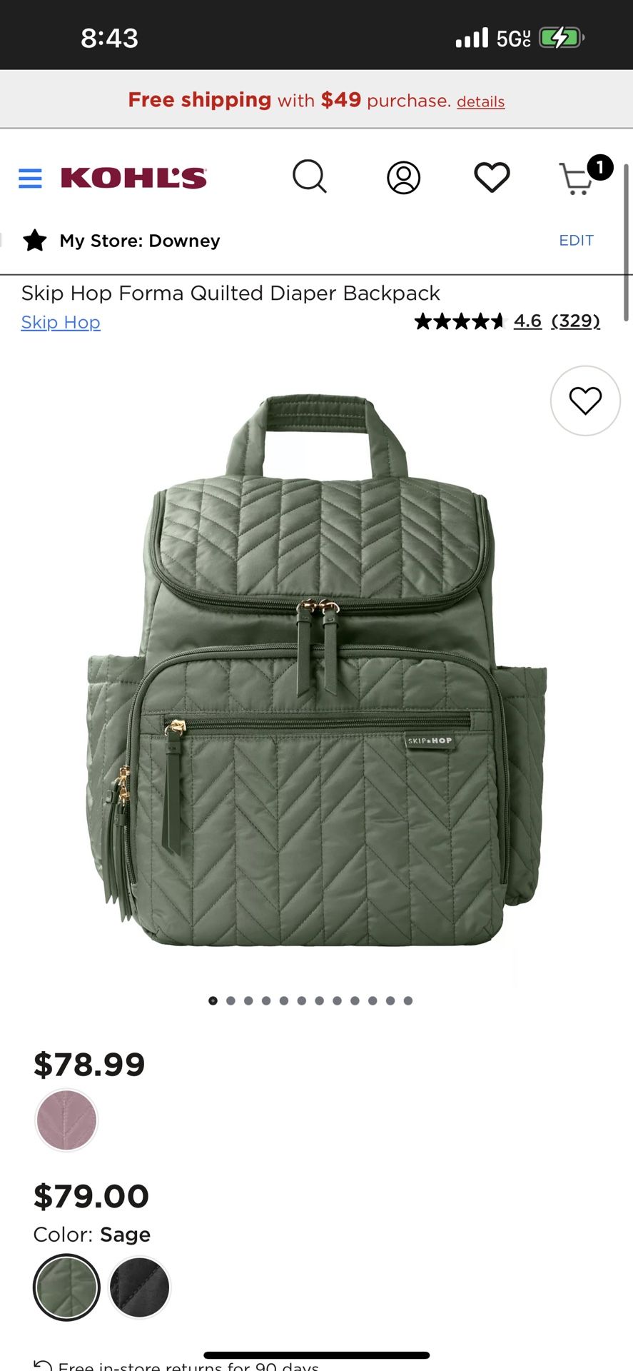 Skip hoop forma diaper Bag