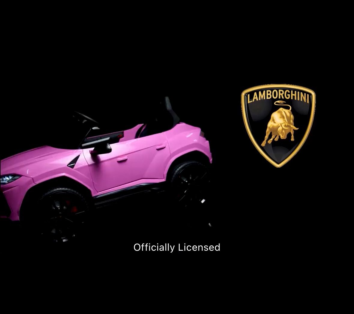 Lamborghini 12V Kids Electric Cars, Battery Powered Ride On Cars with Remote Control, Toddler Ride On Toys for 3+Years Olds Girls Boys, Pink
