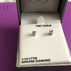 10kt Aretes De Oro Blanco Con Diamantes 💎