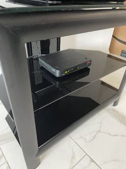 Italian 3 Piece Black Glass TV Stand 