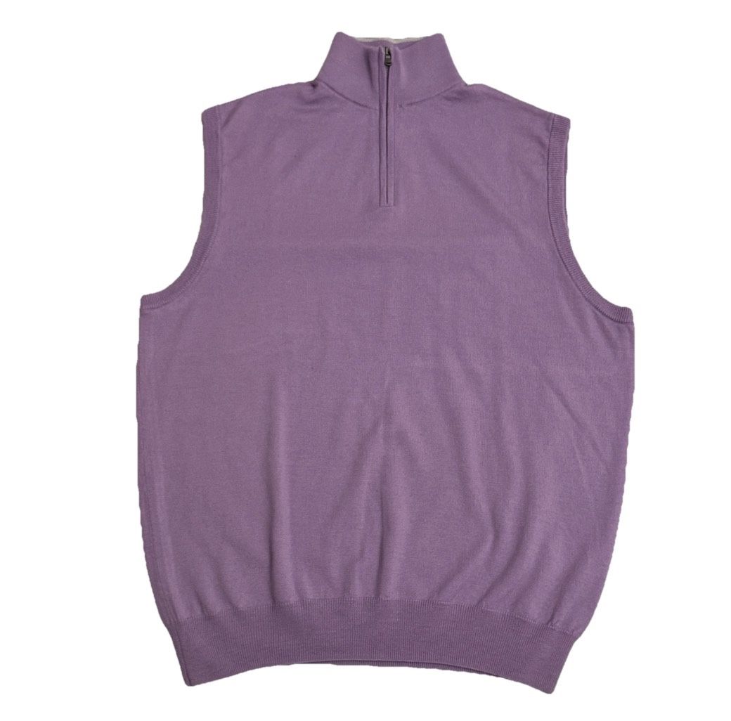 Polo Golf Ralph Lauren Vest L Merino Wool Lavender Quarter Zip Men’s
