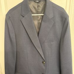 J.M HAGGAR Navy Light Checkered Suit 