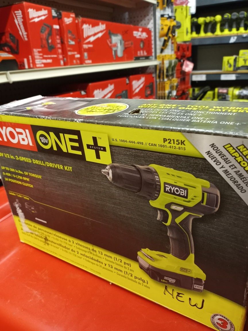 RYOBI ONE + 18V 1/2in. 2-SPEED DRILL/DRIVER KIT