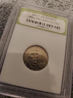 2007-P Jefferson Nickel Brilliant Uncirculated Slabbed