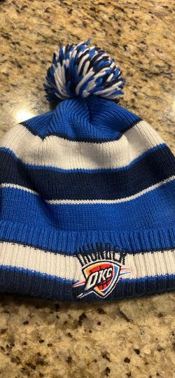 Adidas OKC Thunder Knit Beanie Pom Pom Hat