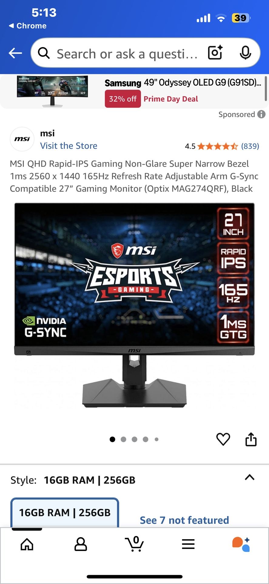 MSI Qled 27 Inch Gaming Monitor
