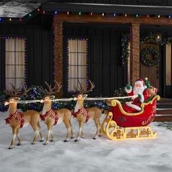 Christmas Blow Mold Santa’s Sleigh and Reindeers