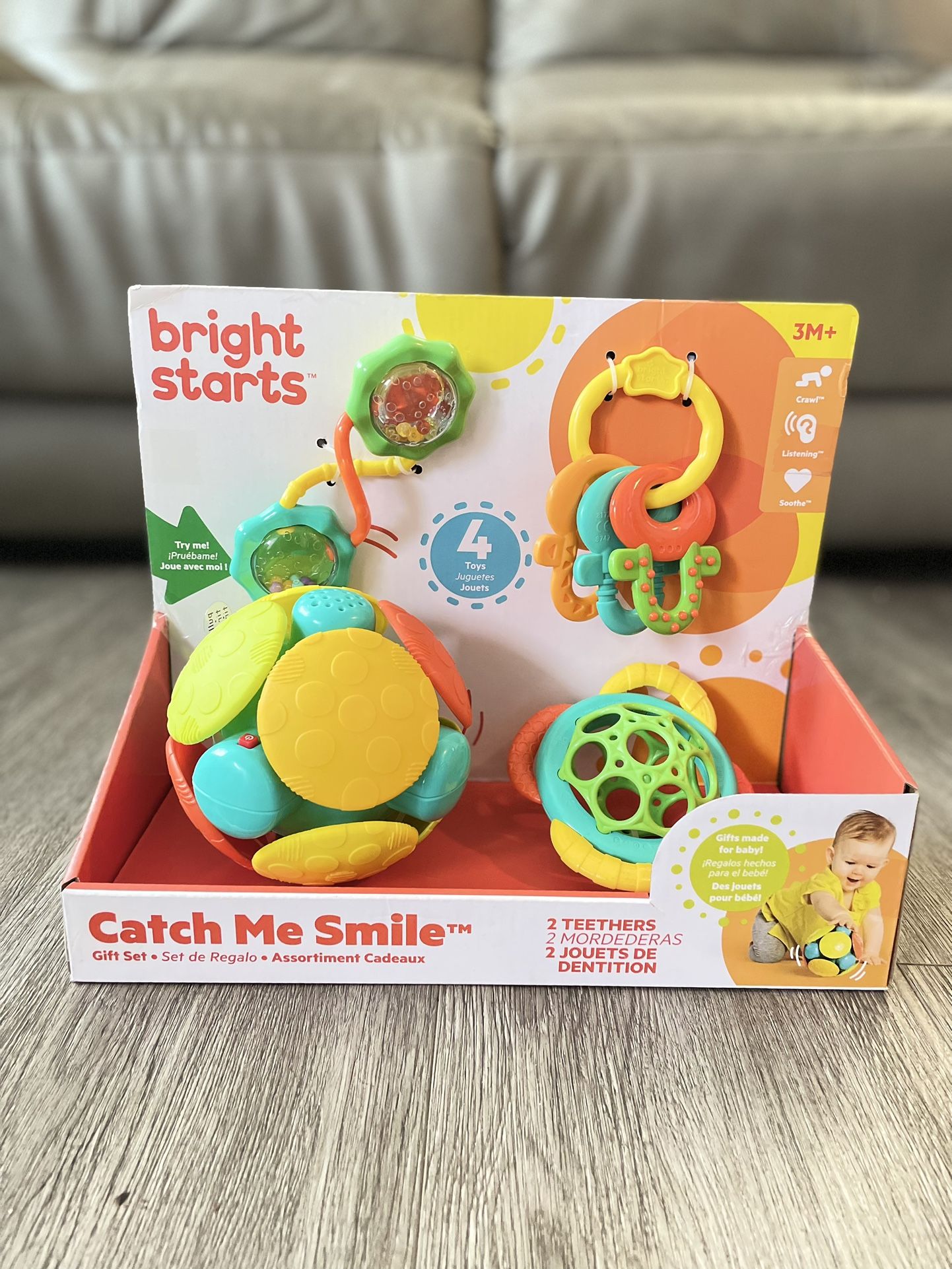 Bright Stars 4 Baby Toys “Catch Me Smile” Gift Set -NEW
