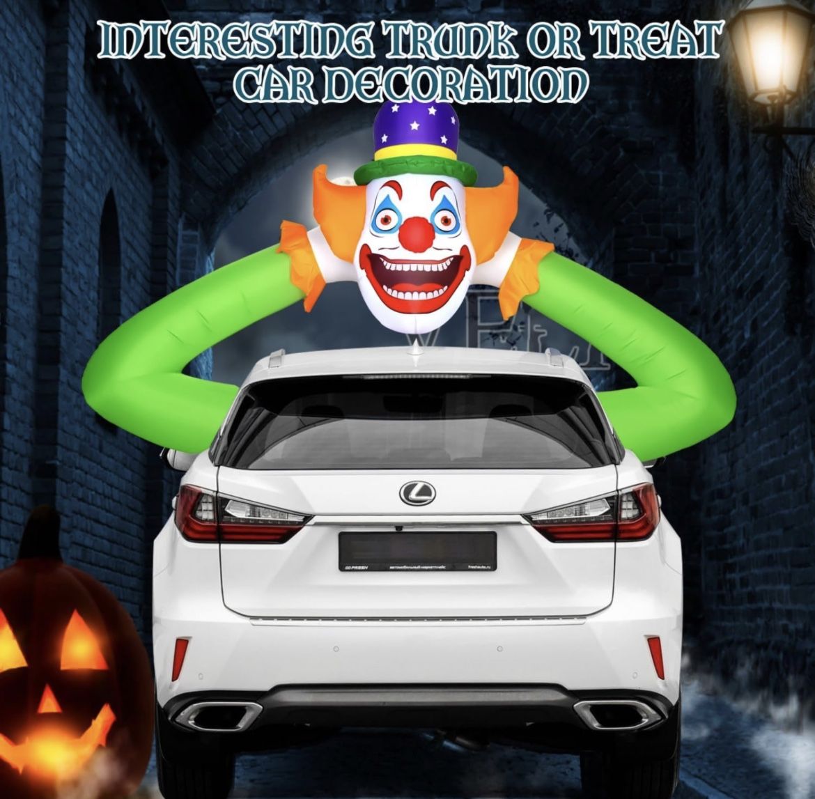 7.9FT Halloween Inflatable Clown Halloween Decorations for Car Trunk or Treat Car Decorations Halloween Car Decorations Trunk or Treat Decorations Hal