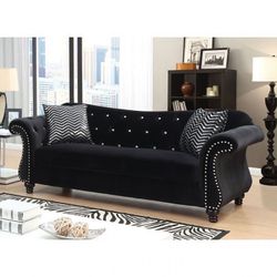 GLAM BLACK VELVET LIKE BLING ACRYLIC BUTTONS ACCENTS