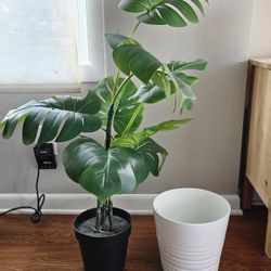 Artificial Plant + White Pot