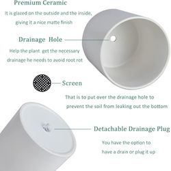 Ceramic Flower pots (white)