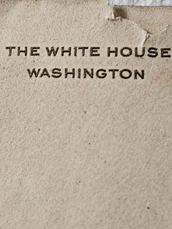 Very cool letter with original stamp and envelope.  Has a hand made pouch, everything 98yrs old from The White House