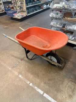 Orange Poly Tray Wheelbarrow
