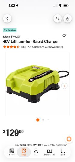 Brand new Ryobi 40v rapid charger