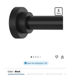 Black Shower Curtain Rod (43–78 in) – No Drill – Brand New