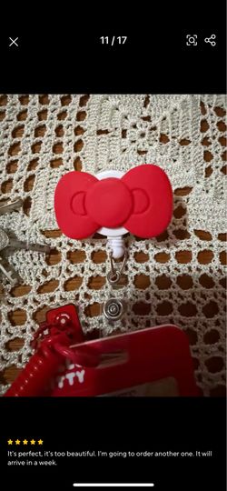 Red Hello Kitty bow badgereel#hellokitty #sanrio #badgereel #nurse