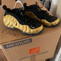 Gold Nike Foamposite Size 8.5