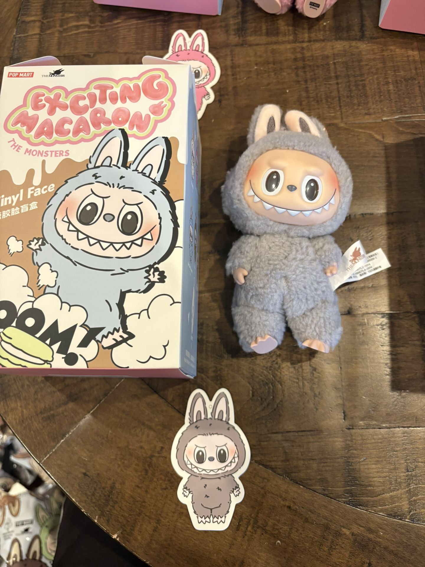 Pop Mart Labubu The Monsters Tasty Macarons Sesame Bean Vinyl Plush Pendant.