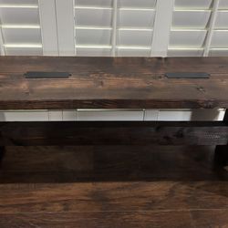 Custom Rustic Wood/Metal Bench (4ft x 18”H x 11.25”D) - $75