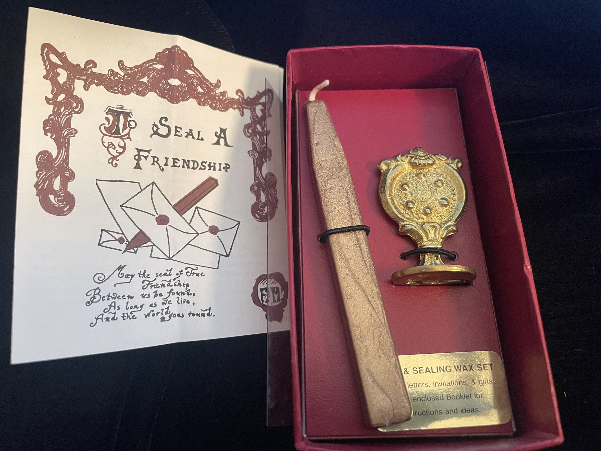 SEALING WAX & 10 BRASS SEALS
