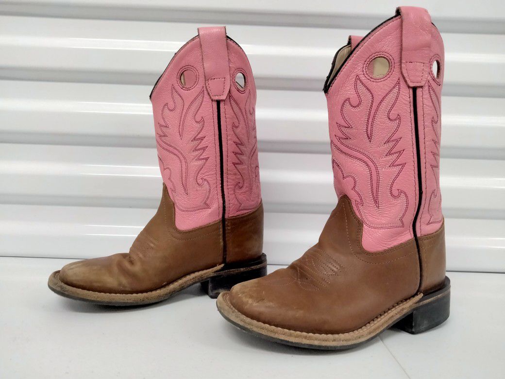Old West Girls Cowboy Boots Size 12.5-D