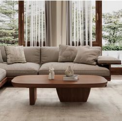 51” Mid- Century Modern Rectangular Solid Wood Coffee Table - brand new