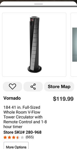 Vornado 184 41-Inch Tower Fan with Remote