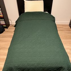 Black Twin Bed + Mattress