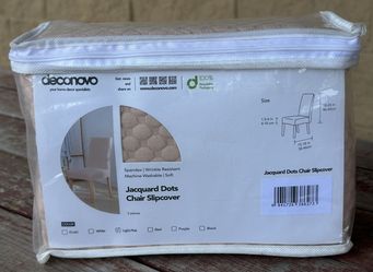 Jacquard Light Pink Dots 6 Pc Set Chair Slipcover