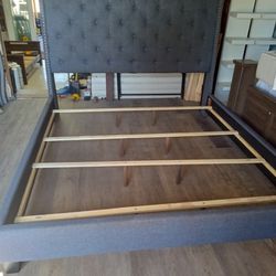 Gray King size bed frame