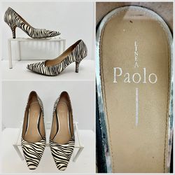 Linea Paolo Zebra Print Calf Hair Heels Size 9