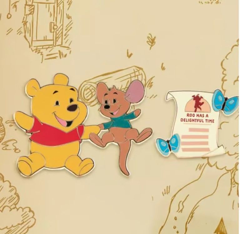 Disney Parks 2025 Winnie the Pooh and Roo Pin Set June 6/12 LR IN HAND