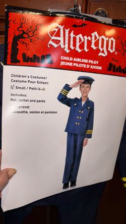 Airline pilot child’s. Boys/girls    Halloween costume size 4–6 new