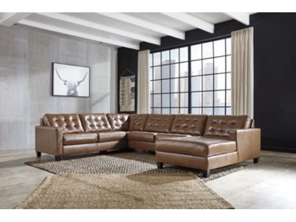 Brown Leather Chaise Sectional
