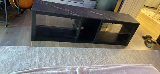 Black Faux Marble Top TV Stand