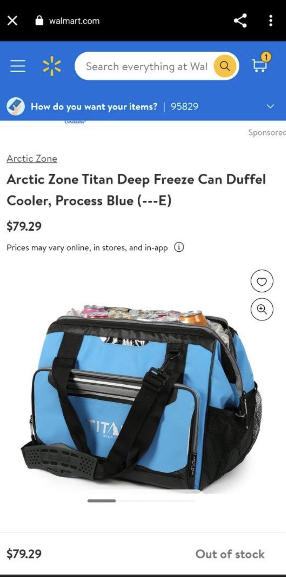 Arctic Zone Titan Deep Freeze Can Duffel Cooler, Process Blue