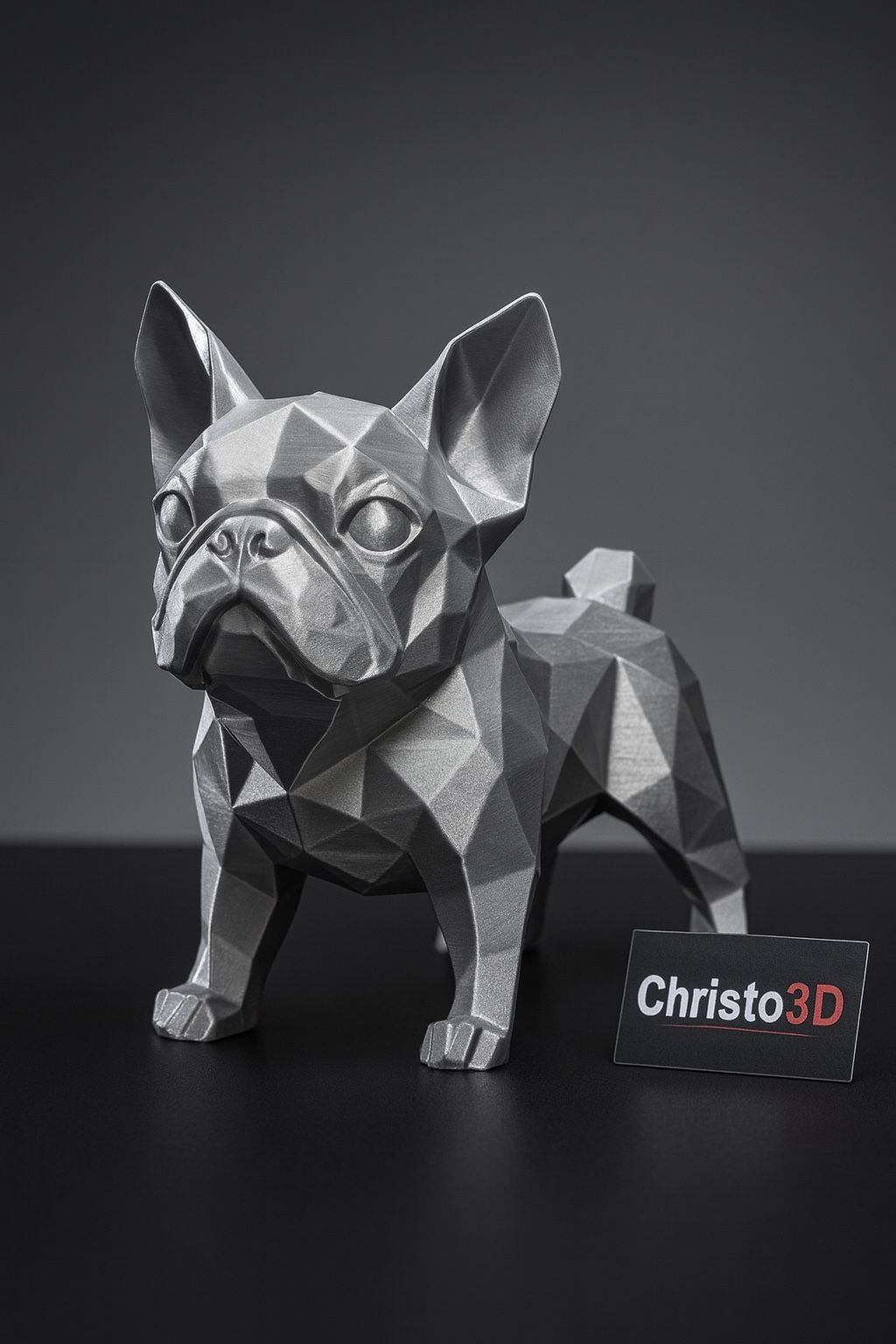 Shiny Silver Frenchie Decoration 