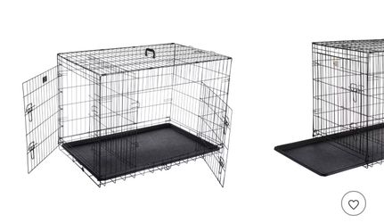Dog Kennel - 43 In L X 27 In W Dog Crate With Doors With Front And Side Access