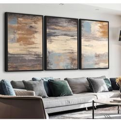 ASDCEUTICALS Large Canvas Wall Art - Brown Abstract Pictures for Living Room Aesthetic 24x36x3