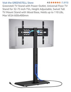 Adjustable Swivel TV Stand for 32–75 Inch TVs
