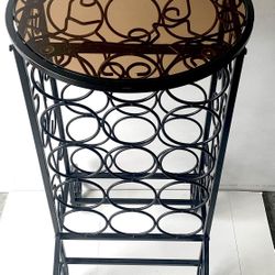 Wine Stand With Glass Top